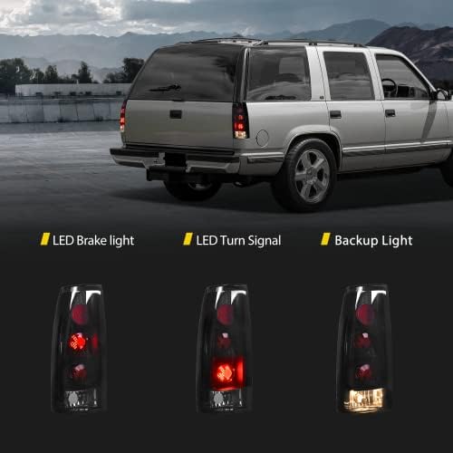 Montagem de luzes traseiras LED DWvo compatível com 1988-1998 Chevy C/K Pickup 1500 2500 3500, 1992-1994 Blazer, 1992-1999