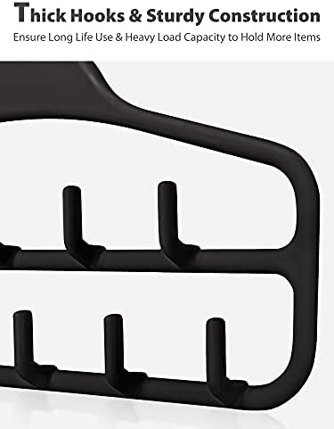 Smartake 2 Pack Pack Pray Tiel Rack para Closet, 11 ganchos de cinto resistente, cabide de correia giratória de 360 ​​graus,
