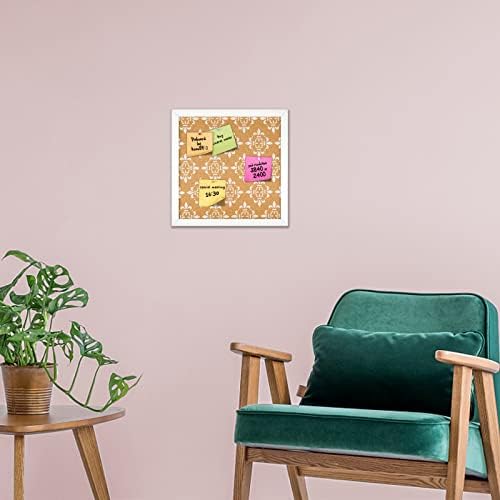 Placa de cortiça decorativa de Aitakatta para paredes, quadro de avisos quadrados com estampa floral, quadro de visão de pin emoldurado