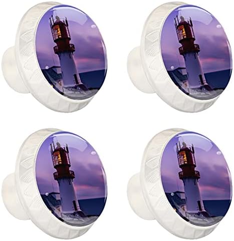 Botões de gaveta de cerveja Lighthouse 06 botões de gabinete para berçário na sala de cômoda em botões decorativos redondos 4pcs 1,38 × 1.10in