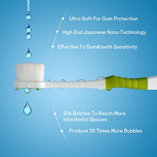 Escova de dentes macio extra macia, escova de dentes ultra macia para gengivas sensíveis, o fio dental de 20k se arrepende