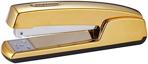 Bostitch Office 3 Hole Punch, 12 folhas de folha, metal durável, cromo dourado, base de borracha