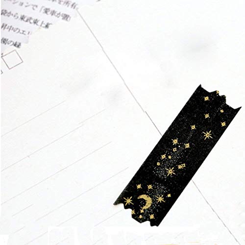 U-M Black Moon Star Decorativo Washi Tapes Washi Fita máscara para artesanato Livros de recortes DIY Crafts and Gift embrulhe