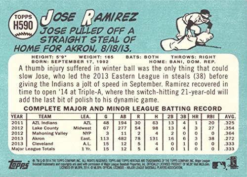 2014 Topps Heritage High Number Baseball H590 Jose Ramirez Rookie Card