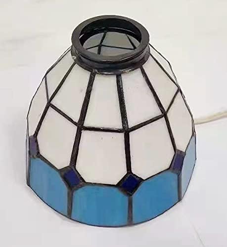 Huimiju tiffany vidro único abajur 2pcs Definir lâmpada de ventilador de vidro azul, lâmpada de parede, lustre de reposição de lustres de 6 polegadas de vidro de vidro de vidro de vidro único de vidro único