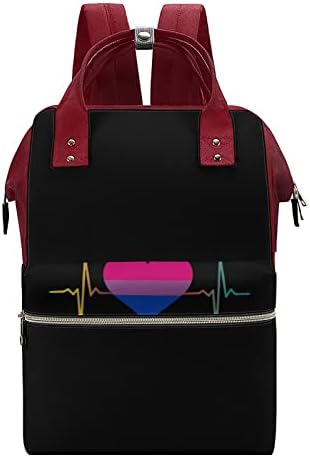 Mochila de fraldas do coração do orgulho bissexual