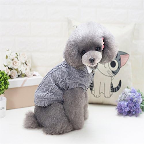 Suéter de cachorro, bwealth 2 camadas de lã forrada roupas de cachorro quente - clássico de malha de malha de jumper pequeno