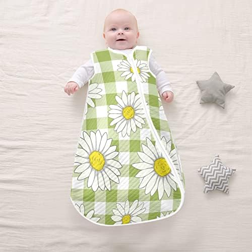 vvfelixl unissex camomila flor saco de dormir bebê, cobertor de bebê vestível, saco de sono para crianças, terno para dormir para bebês recém-nascidos de 0 a 6 meses
