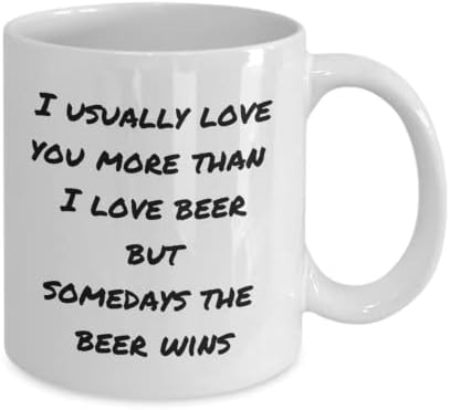 Eu geralmente te amo mais do que caneca de cerveja/caneca engraçada de cerveja/eu amo copo de café de cerveja