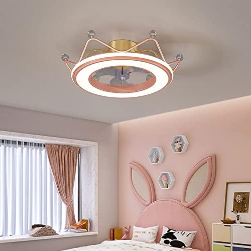 Fã de teto do quarto de Tiffydance Hildren com luz de teto leve e remota e remota de fã luxuosa de fã de lustre branco