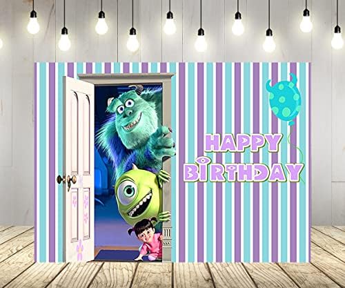 Monster Inc Backdrop para festas de aniversário Monster Inc e Boo Baby Shower Banner para decoração de festa de aniversário 5x3ft