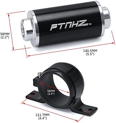 Ptnhz universal 30 mícrons filtro de combustível em linha com 6an 8an 10an Adapting de acessórios e suporte de montagem