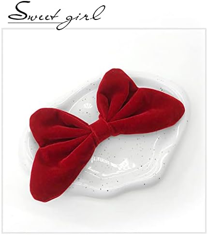 Andorelse Velvet Bow atado para o painel de interior do carro decorações de charme vermelho