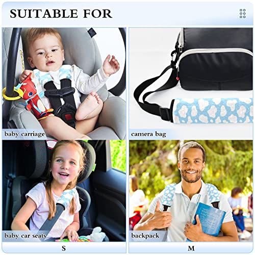Vaca branca azul tampas de assento de carro para bebês crianças 2 pcs tiras de assento de carro almofadas de almofada de