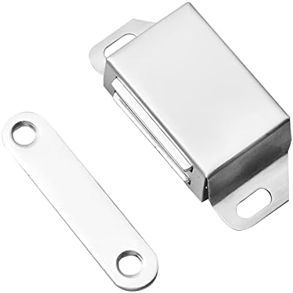 10 PCs Alta trava de porta de aço inoxidável magnética para trava de gaveta de guarda -roupa de armário de banheiro de cozinha, prata