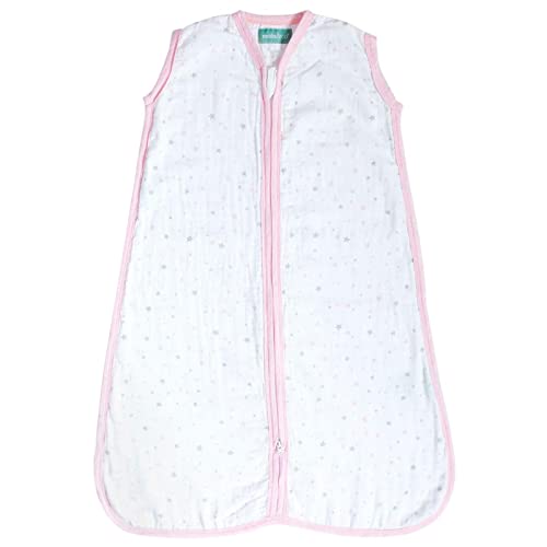 Saco de saco de dormir de bebê algodão. 18-36 meses.Super Light, ideal para o verão. Baby vestível com zíper bidirecional, encaixa o céu rosa das meninas