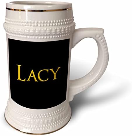 Nome do bebê de menina atraente de Lacy 3drose Lacy nos EUA. Amarelo em preto. - 22 onças de caneca