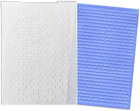 Pastas de gravação de plástico Langfon para fabricação de cartas, padrão de parede de tijolos Background Modelo Diy Foto Álbum Papel