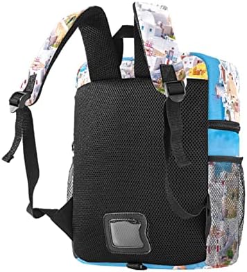 Mochila VBFOFBV para mulheres Laptop Backpack Back de viagens Casual, paisagem a cidade litorânea