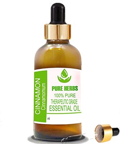 Ervas puras Cinnamon Pure & Natural Terapeautic Grade Essential Oil com conta -gotas 30ml
