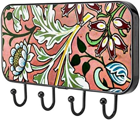Ganchos Guerotkr para pendurar, ganchos adesivos, ganchos de parede para pendurar, textura vintage Flor Art Pattern