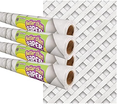 Professor criou recursos melhor do que papel de papel de boletim, 4 'x 12', treliça branca, 4/pack