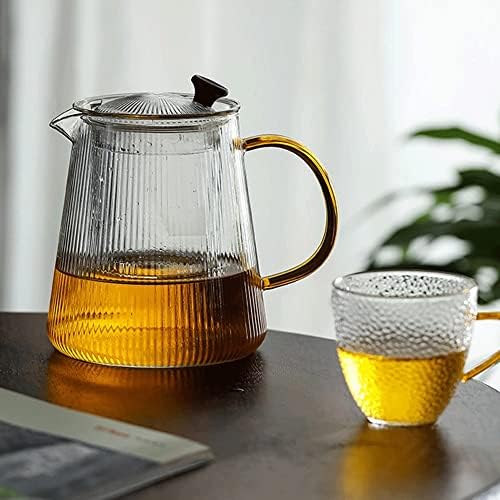 Bule de chá listrado com filtro de vidro Xwozydr com filtro, fabricante de chá de vidro, conjunto de chá, chaleira, fogão a gás, bule de chá, café e conjunto de chá