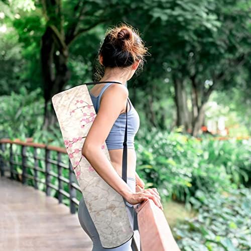 Ratgdn Yoga Mat Bag, Sakura Cherry Blossom Exercício ioga transportadora de tape