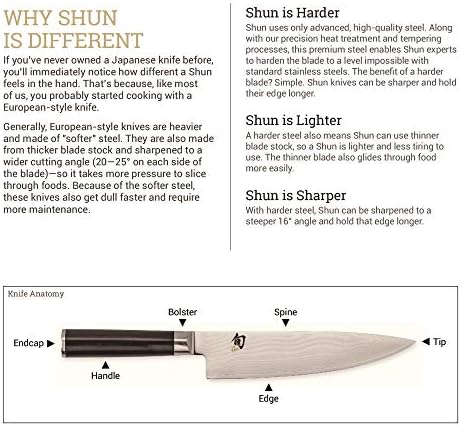Shun Cutlery Classic Western Cook's Knife 8 ”& Saya bainha, Faixa universal para Chef e Santoku Knives, 7-8 polegadas, Wood Wood,