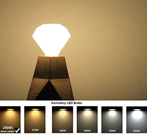 Lâmpada decorativa liderada por Karlunkoy, lâmpadas premiáveis ​​de 8W Edison, G95 Diamond Shape Matt Opal Glass Soft quente Amarelo de 2500k Bulbos de filamento LED, CRI 90+ E26 Base média