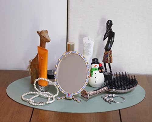 Sehamano vintage espelho colorido colorido, espelho de maquiagem dobrável 1x/2x dupla face 1x/2x para computador de mão, mesa, mesa e viagem