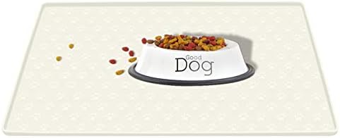 Uyhkvxf cão gato de estimação tapete de alimentação, placemats à prova d'água para tigelas de estimação de silicone, tapetes de tigela de estimação sem deslizamento, lábios elevados de 0,4 polegada mantém derramamentos de alimentos e água do chão no chão