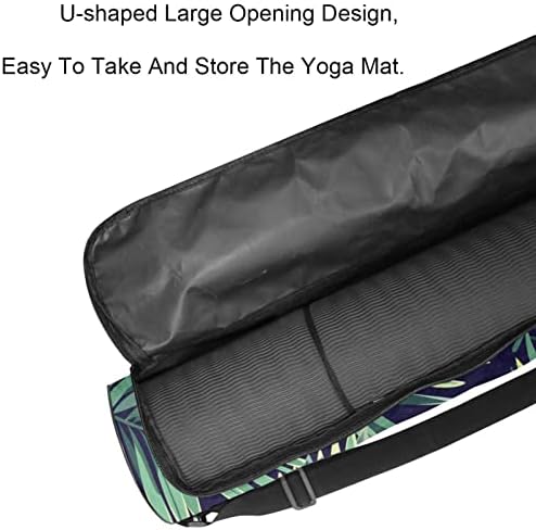 Laiyuhua Yoga Mat Bag, bolsa de ginástica de ioga com zíperas duplas para mulheres e homens - zíperes lisos, abertura grande em forma de U e alça ajustável, se encaixa na maioria das folhas de palma verde