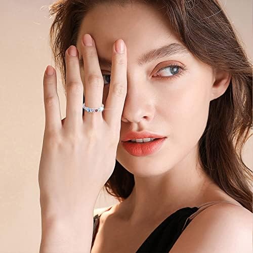2023 novo anel de strass colorido anel de diamante único anel de diamante geométrico anel de diamante de diamante prateado anel