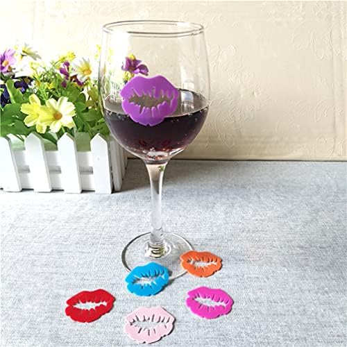 Cabilock Ladies Wine Charms 6 PCs Silicone Wine Glass Charms Marcadores de bebidas Brinques de lábios moldam tags de vidro de