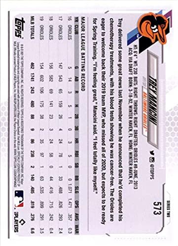 2021 Topps #573 Trey Mancini NM-MT Baltimore Orioles Baseball