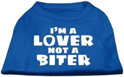 Eu sou um amante que não é um biter scrprinted Dog Camiseta azul xxxl