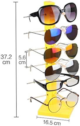 Rack de armazenamento de óculos Krivs 6 camadas Stand Stand para óculos Frame Plástico e metal portador de óculos de óculos de sol Jóias de jóias de jóias O organizador do óculos organizador de exibição