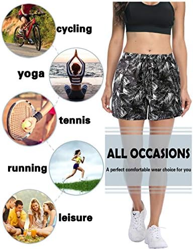 Blevonh Women Yoga Running Shorts 2 em 1 Shorts atléticos de treino com bolsos S-3xl