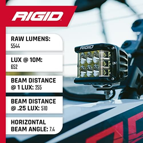 Rigid Industries D-SS Pro Sheet Side Led Light Light Par Black, Mount, Habitação Preta