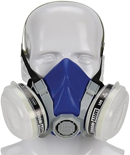 Trabalhos de segurança SWX00318 Pintura e respirador de pesticidas, meia-máscara, niosh ov/p95, multicolorido, grande