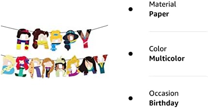 Disney Princess Birthday Party Banner, decoração de festa de aniversário para menina