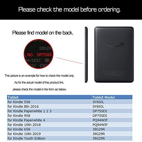 Case de capa inteligente do Kindle - Caixa colorida colorida de entrada clássica para Kindle Touch 2014 Ereader Slim Protective Cober