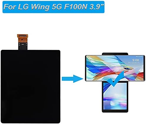 Exibição LCD e-yiiviil compatível com Wing LG 5G F100N F100VM 3,9 LCD Display Touch Screen Conjunto com ferramentas