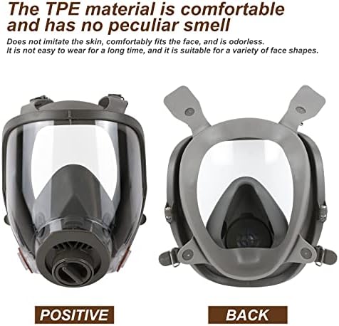 Máscara facial completa reutilizável com filtro de ar de carbono ativado para proteção contra gases, poeira, tinta spray, soldagem,