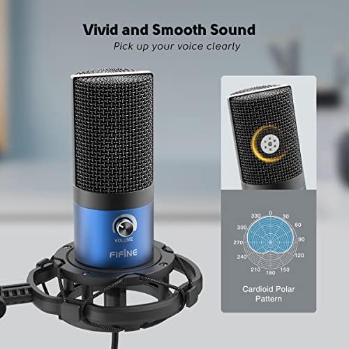 Pacote de microfones de podcast Fifine e microfone de streaming, Microfone USB do Condensador de Estúdio, Kit de Microfone