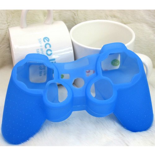 Caso de proteção à capa de pele de borracha de silicone para Sony PlayStation 3 PS3 Controller Blue