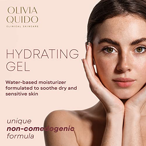 Olivia Quido Clinical Skincare Hydrating Gel | Hidratante hidratante para a pele seca, pele oleosa, propensa a acne e pele sensível | Hidratante de gel de água fresco e suave à base de água para homens e mulheres