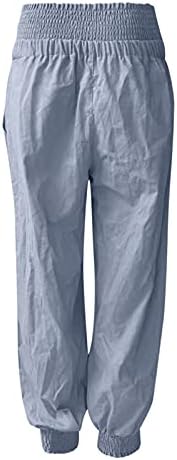 Miashui Women Calça Casual Pocket Casual Pocket Loose Pants Roupas de algodão PLUS TAMANHA PARCE