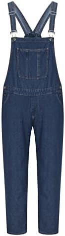 Macacão de babador para a moda masculina lavada de jeans de cargo de cargo de bolso de bolso suspenso calças de traje de jogo